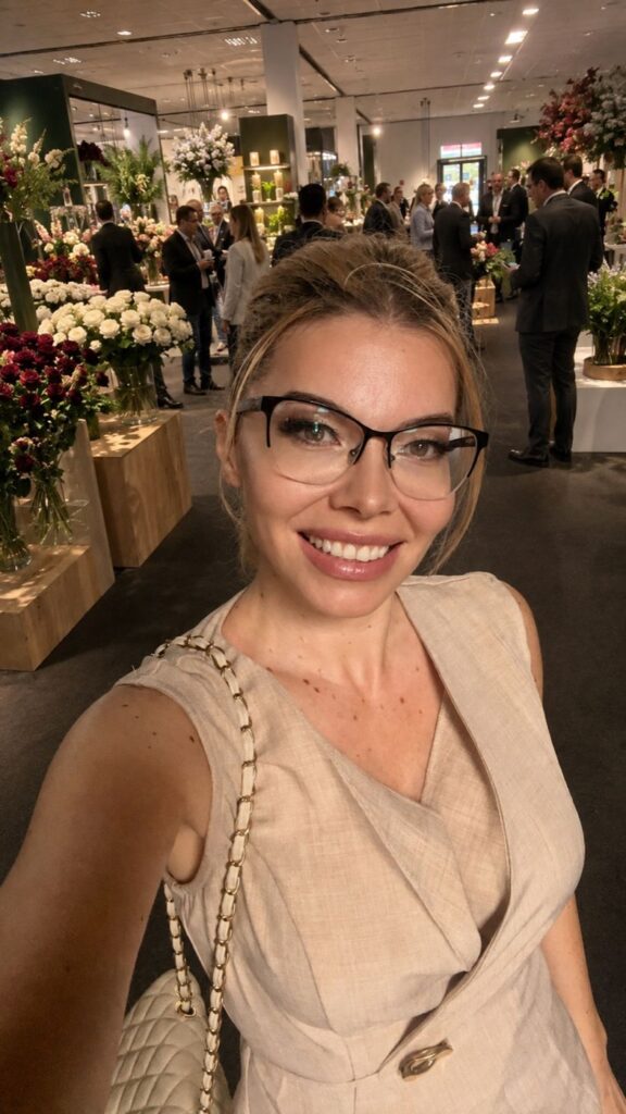 Ioana Dosinescu la un eveniment internațional al industriei floristice